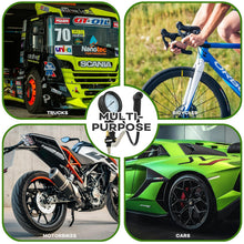 One inflator for trucks, bicycles, motorbikes and cars