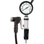 CycloSpirit bike tire inflator with a 2 inch dial gauge reading 0 to 160 psi, and its auto-select valve head
